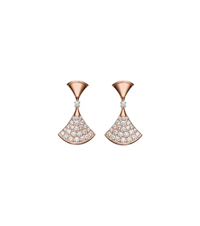 BVLGARI Divas' Dream 18kt rose gold earrings with diamonds