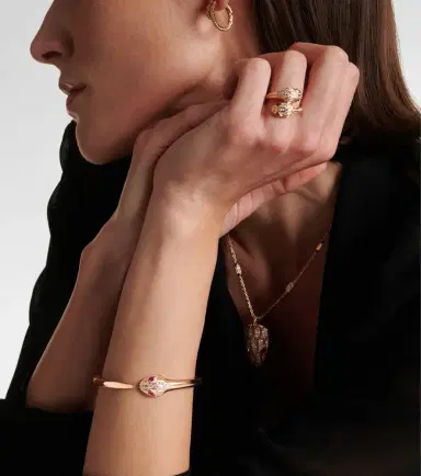 BVLGARI Serpenti 18kt rose gold bangle with diamonds and rubellites | Thumbnail 6