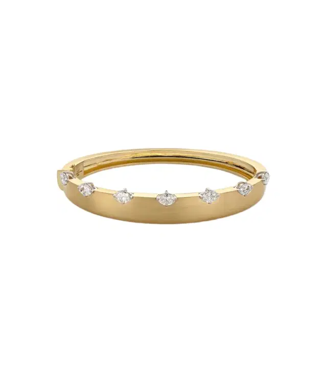 Nikos Koulis Me 18kt gold bangle with diamonds