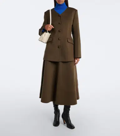 Lisa Yang Doublé wool and cashmere midi skirt | Thumbnail 3