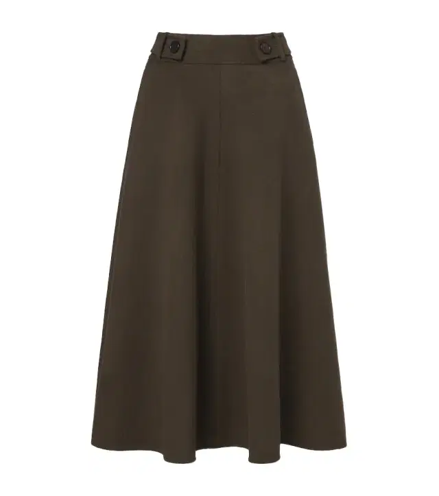 Doublé wool and cashmere midi skirt