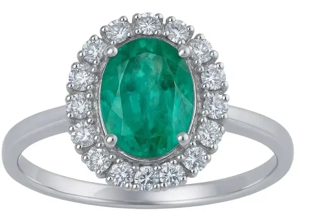 Wish Fine Jewelry 1.15ct Diamond Emerald 18K Gold Ring