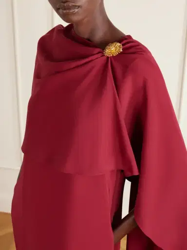 Oscar de la Renta Cape-effect Georgette Gown | Thumbnail 4 Oscar de la Renta Cape-effect Georgette Gown | Thumbnail 4