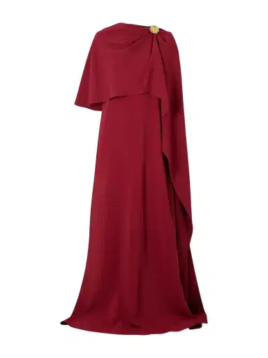 Oscar de la Renta Cape-effect Georgette Gown | Thumbnail 1 Oscar de la Renta Cape-effect Georgette Gown | Thumbnail 1