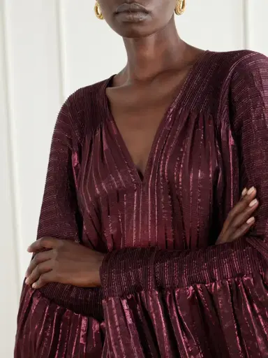Dima Ayad Plissé Lurex Gown | Thumbnail 4