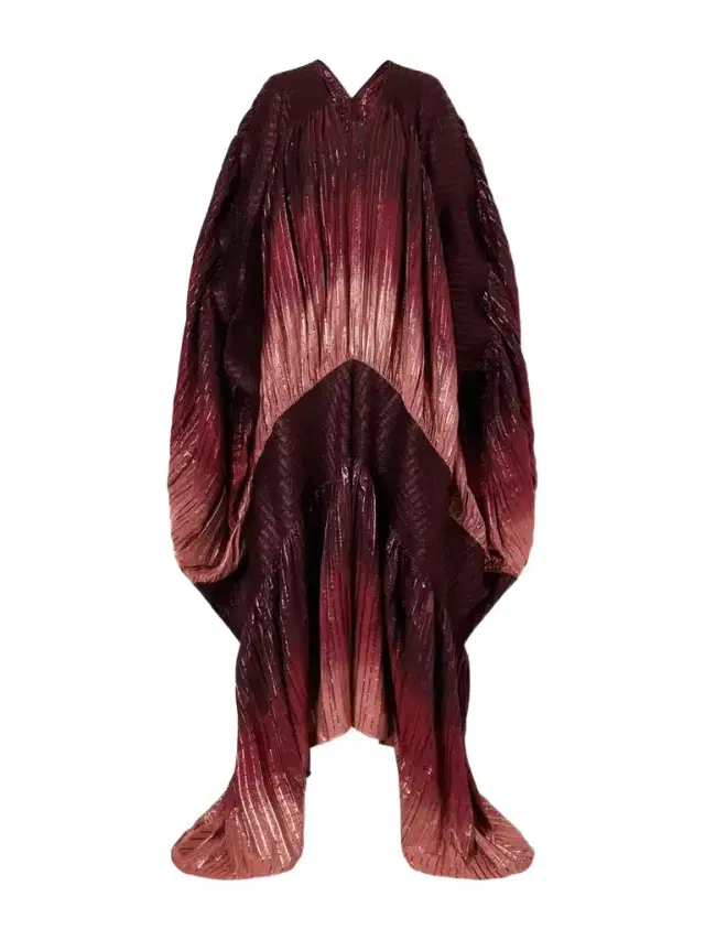 Dima Ayad Plissé Lurex Gown