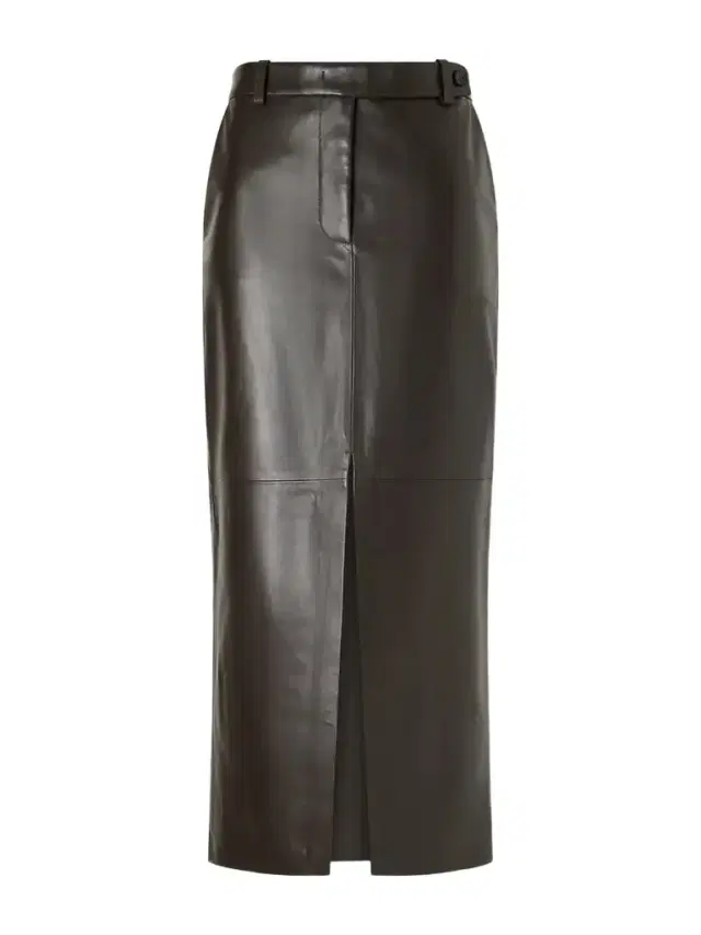 Double-slit Leather Midi Skirt Double-slit Leather Midi Skirt