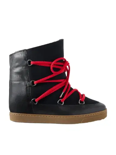 Isabel Marant Nowles Shearling-trimmed Leather Ankle Boots | Thumbnail 1