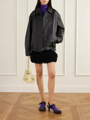 Loewe Logo-debossed Leather Jacket | Thumbnail 2