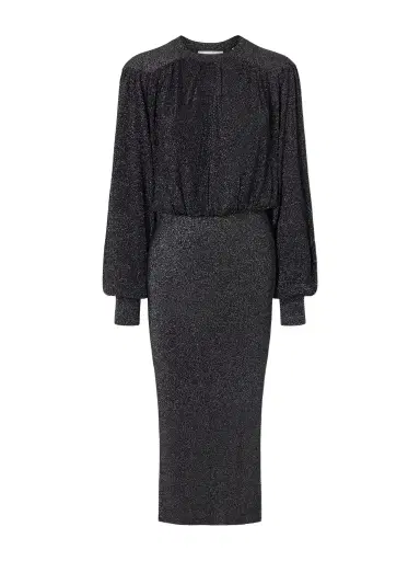Isabel Marant Aliza Gathered Metallic Knitted Midi Dress | Thumbnail 1
