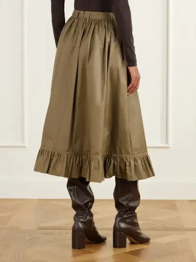 MM6 MAISON MARGIELA Waxed Cotton-blend Midi Skirt | Thumbnail 4 MM6 MAISON MARGIELA Waxed Cotton-blend Midi Skirt | Thumbnail 4