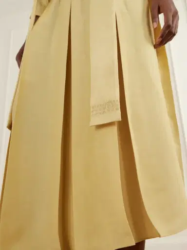 MM6 MAISON MARGIELA Scarf-detailed Gathered Pleated Habotai Midi Dress | Thumbnail 4 MM6 MAISON MARGIELA Scarf-detailed Gathered Pleated Habotai Midi Dress | Thumbnail 4