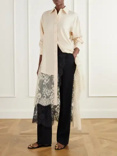 Zimmermann Valiant Lace-trimmed Stretch-linen Straight-leg Pants | Thumbnail 2