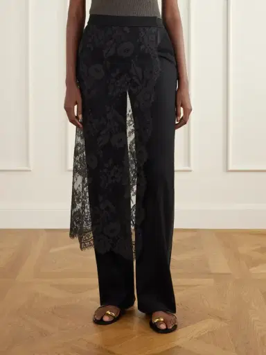 Zimmermann Valiant Lace-trimmed Stretch-linen Straight-leg Pants | Thumbnail 3