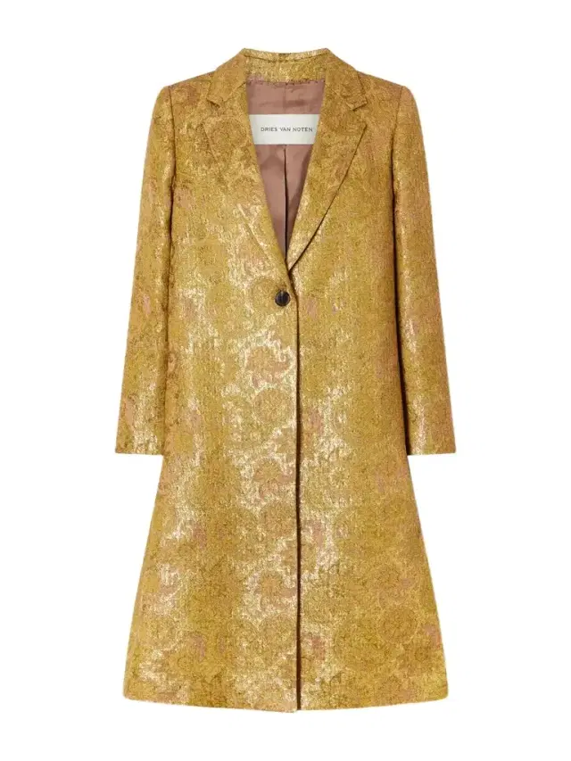 Floral-jacquard Coat