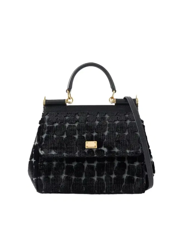 Dolce & Gabbana Leather-trimmed Velvet Top Handle Bag