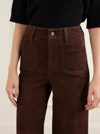 Frame Palazzo Modernist Pocket Suede High-rise Wide-leg Pants | Thumbnail 5 Frame Palazzo Modernist Pocket Suede High-rise Wide-leg Pants | Thumbnail 5