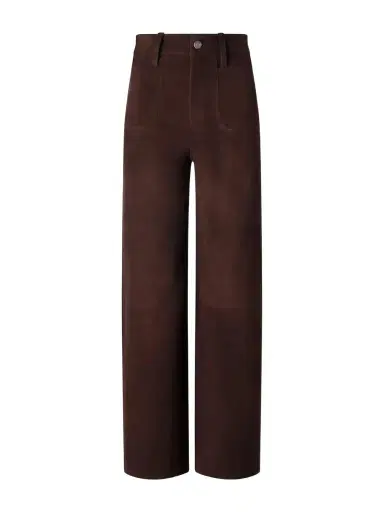 Frame Palazzo Modernist Pocket Suede High-rise Wide-leg Pants | Thumbnail 1 Frame Palazzo Modernist Pocket Suede High-rise Wide-leg Pants | Thumbnail 1