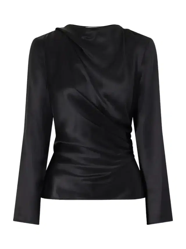 Anya Gathered Satin Blouse