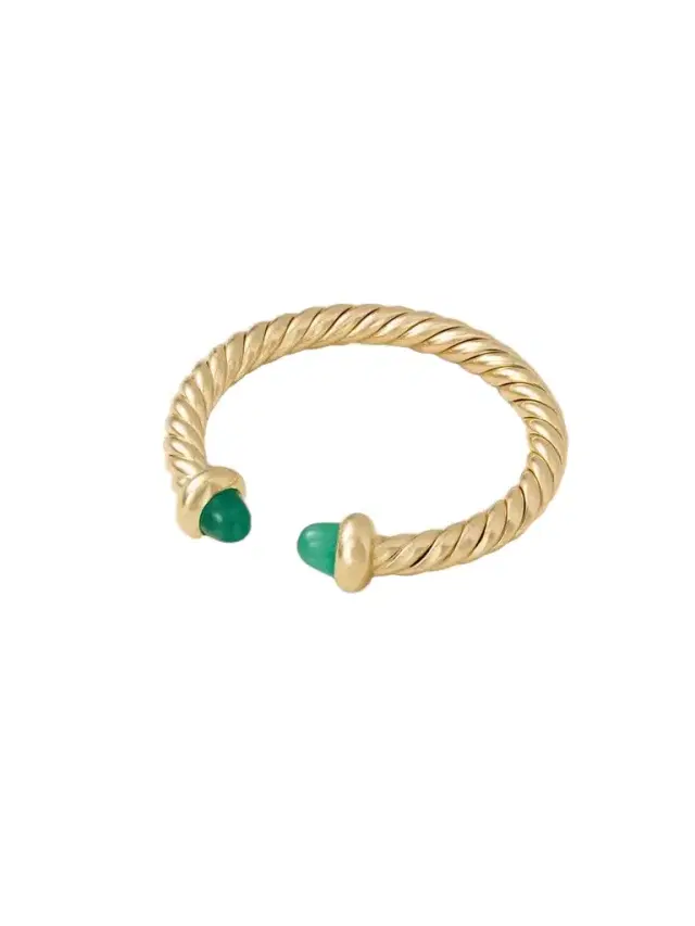 David Yurman Micro Cablespira® Flex 18-karat Gold Emerald Ring