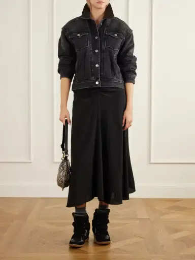 Isabel Marant Bekett Suede-trimmed Snake-effect Leather Wedge Sneakers | Thumbnail 4