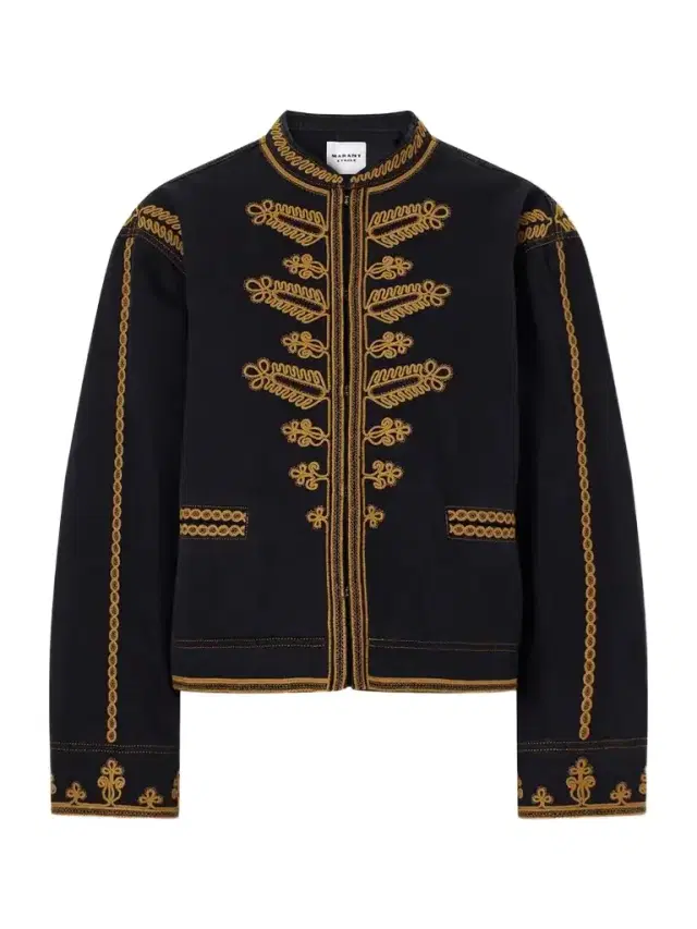Marant Étoile Emailia Embroidered Padded Cotton-twill Jacket