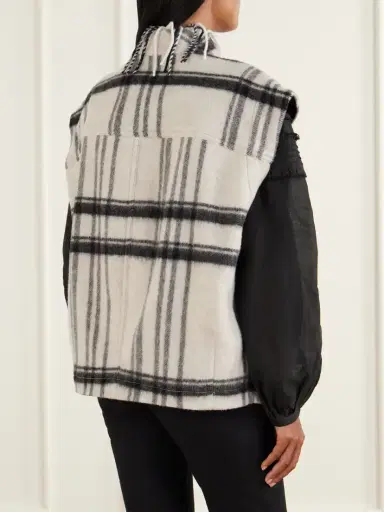 Marant Étoile Ginesa Fringed Checked Brushed Wool-blend Vest | Thumbnail 3