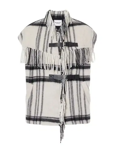 Marant Étoile Ginesa Fringed Checked Brushed Wool-blend Vest | Thumbnail 1