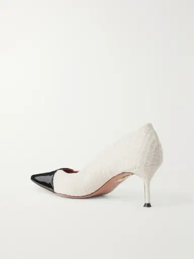 Aquazzura Orbit 65 Patent Leather-trimmed Bouclé Pumps | Thumbnail 3