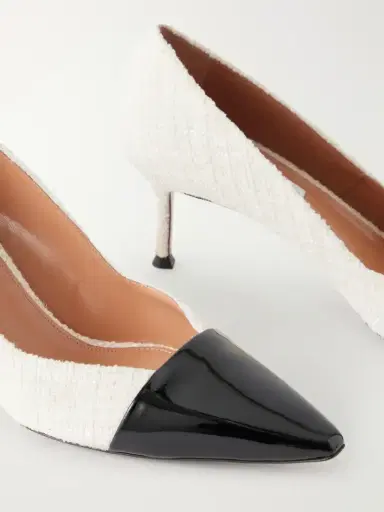 Aquazzura Orbit 65 Patent Leather-trimmed Bouclé Pumps | Thumbnail 5