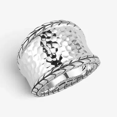 JAI JAI Sterling Silver Hammered Saddle Ring JJH3008R - by The Solist | Thumbnail 2