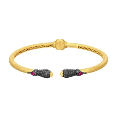 Konstantino Konstantino Callas 18K Yellow Gold Black Diamond & Ruby Cuff Bracelet by The Solist | Thumbnail 1