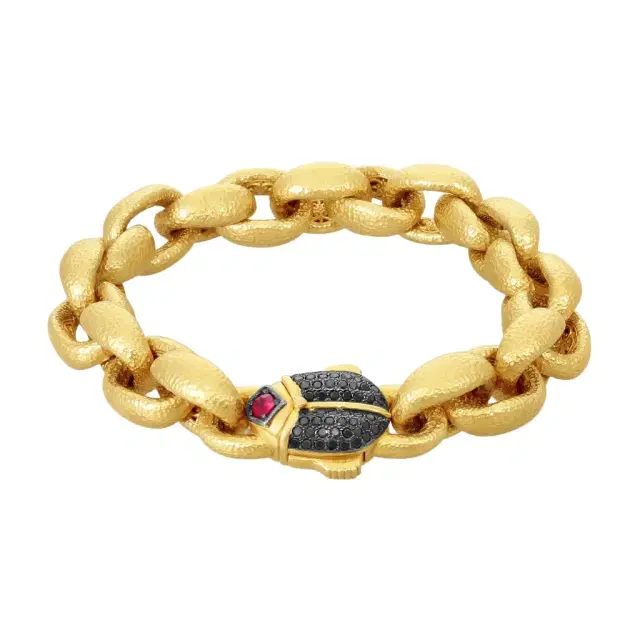 Konstantino Konstantino Callas 18K Yellow Gold Black Diamond & Ruby Link Bracelet by The Solist
