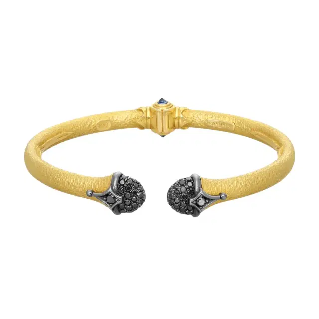 Konstantino Konstantino Callas 18K Yellow Gold Black Diamond & Sapphire Cuff Bracelet by The Solist