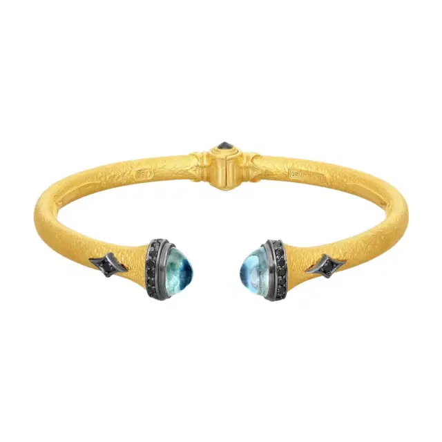 Konstantino Konstantino Callas 18K Yellow Gold Black Diamond & Sapphire Cuff Bracelet by The Solist
