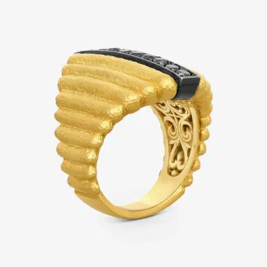 Konstantino Konstantino Callas 18K Yellow Gold Black Diamond Statement Ring Sz. 7 by The Solist | Thumbnail 2