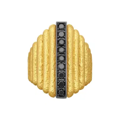 Konstantino Konstantino Callas 18K Yellow Gold Black Diamond Statement Ring Sz. 7 by The Solist | Thumbnail 1