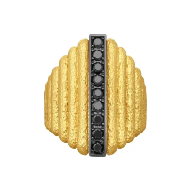 Konstantino Konstantino Callas 18K Yellow Gold Black Diamond Statement Ring Sz. 7 by The Solist