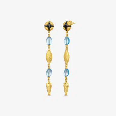 Konstantino Konstantino Callas 18K Yellow Gold Diamond & Blue Topaz Drop Earrings by The Solist | Thumbnail 2