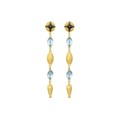 Konstantino Konstantino Callas 18K Yellow Gold Diamond & Blue Topaz Drop Earrings by The Solist | Thumbnail 1