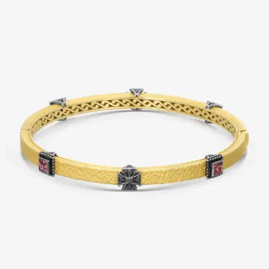 Konstantino Konstantino Callas 18K Yellow Gold Diamond & Pink Tourmaline Bangle by The Solist | Thumbnail 3