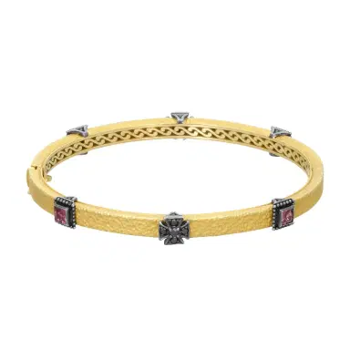 Konstantino Konstantino Callas 18K Yellow Gold Diamond & Pink Tourmaline Bangle by The Solist | Thumbnail 1
