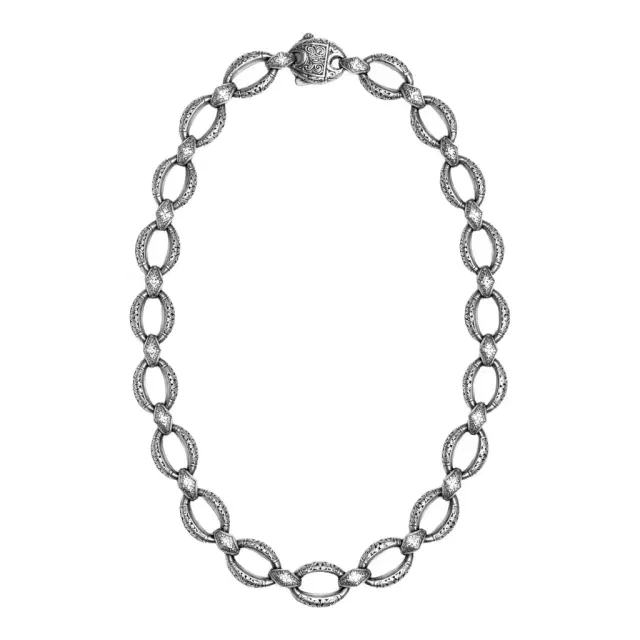 Konstantino Konstantino Classic Sterling Silver Filigree Oval Link Necklace by The Solist