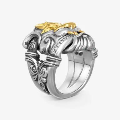 Konstantino Konstantino Minos 18K Yellow Gold & Sterling Silver Lion Head Ring Sz. 9 by The Solist | Thumbnail 2