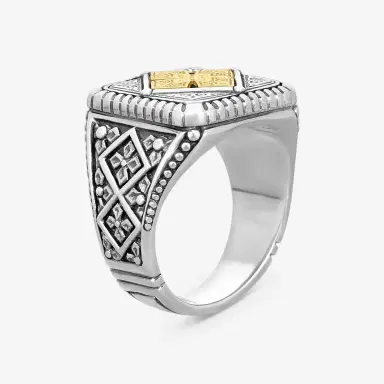Konstantino Konstantino SG Classic 18K Yellow Gold & Sterling Silver Signet Ring Sz. 10 by The Solist | Thumbnail 2