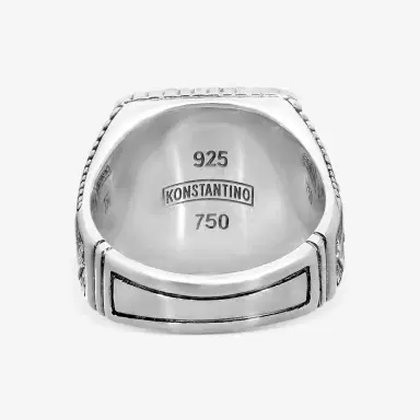 Konstantino Konstantino SG Classic 18K Yellow Gold & Sterling Silver Signet Ring Sz. 10 by The Solist | Thumbnail 3