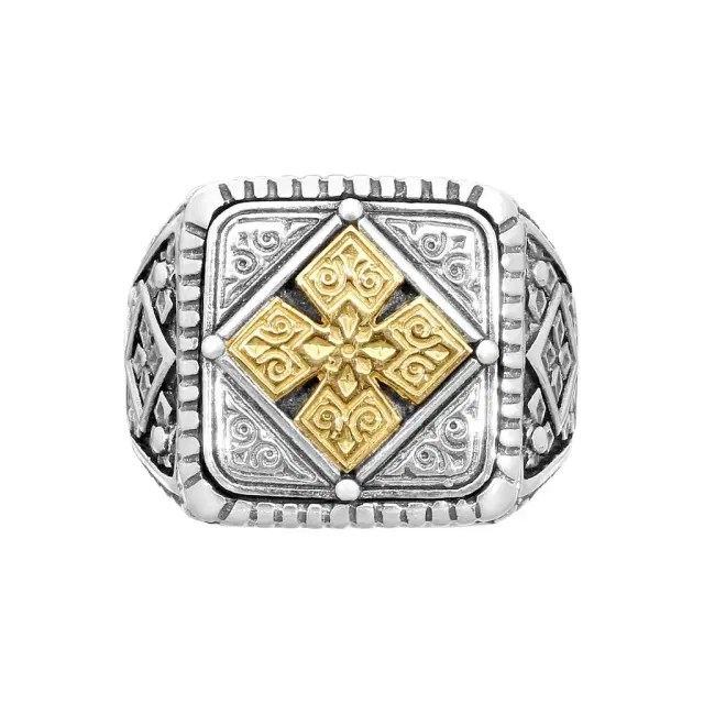 Konstantino Konstantino SG Classic 18K Yellow Gold & Sterling Silver Signet Ring Sz. 10 by The Solist