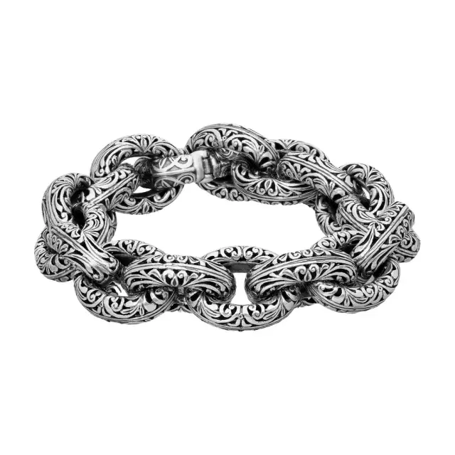 Konstantino Konstantino SS Classic Sterling Silver Large Carved Link Bracelet by The Solist