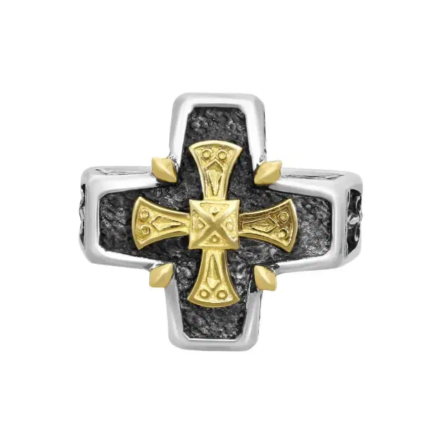 Konstantino Konstantino Stavros 18K Yellow Gold & Sterling Silver Cross Ring Sz. 13.5 by The Solist