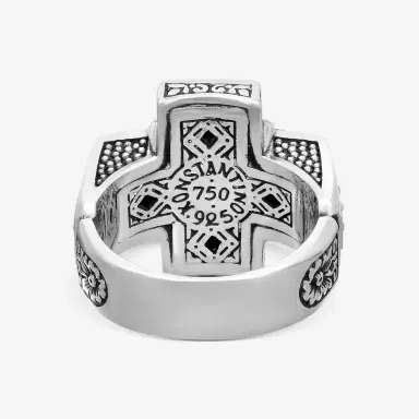 Konstantino Konstantino Stavros 18K Yellow Gold & Sterling Silver Ring Cross Sz. 11 by The Solist | Thumbnail 3